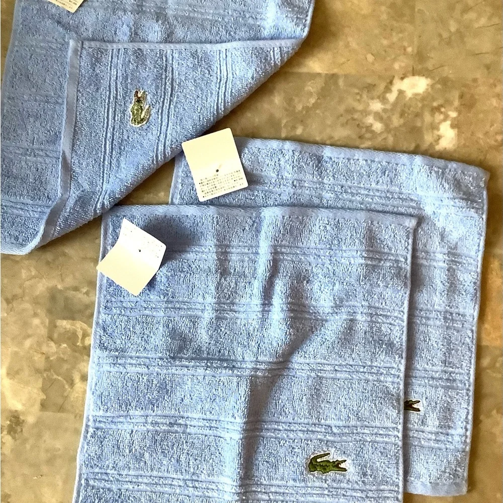 Lacoste Sky Blue face cloth Trio